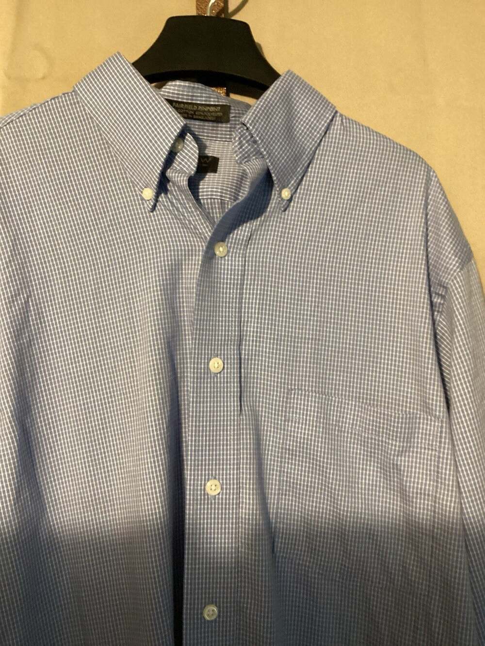 Arrow Fairfield Pinpoint Men’s Long Sleeve Dress Shirt SZ 15 32/33 Striped Blue